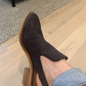 Navy blue suede shoes